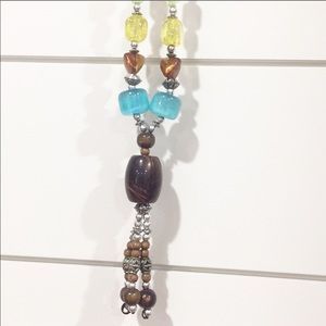 Long Beaded Tassel Necklace